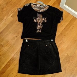 Vintage Camo Grunge Crop Top